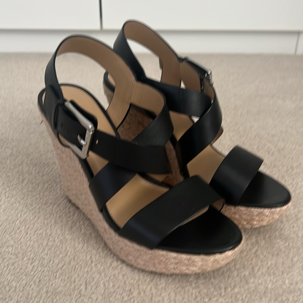 Michael Kors Black Wedge Sandals